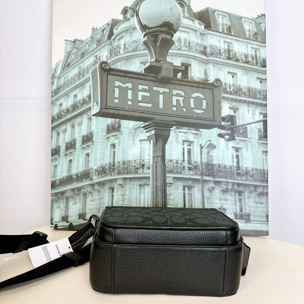 Coach C9870 Sullivan Flap Crossbody In Signature Canvas IN Black Charcoal - Picture 5 of 8